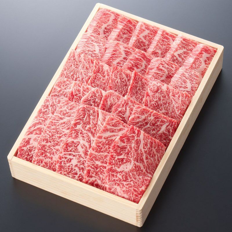 松阪牛焼肉用(肩・モモ・バラ)  400g 木箱入り