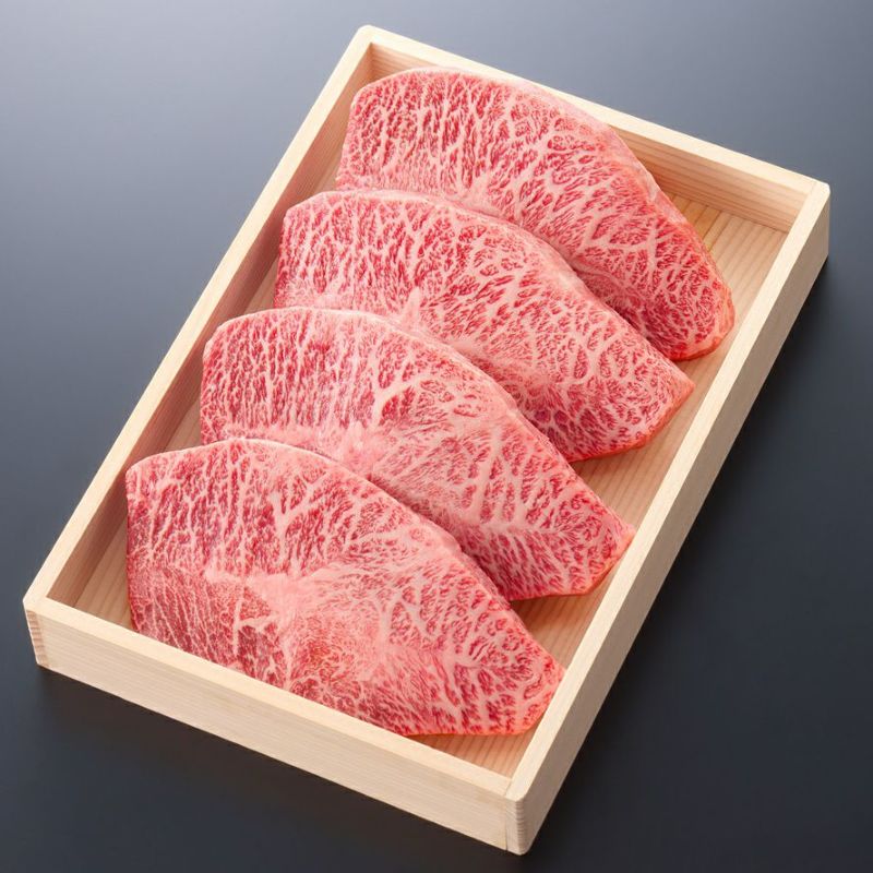 【冷凍】松阪牛ミスジステーキ肉100ｇ　4枚　贈答用木箱入りギフト