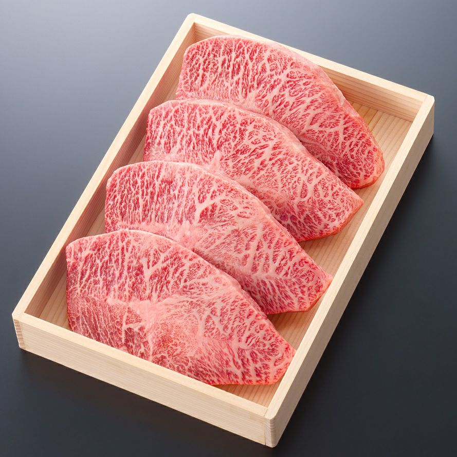 【冷凍】松阪牛ミスジステーキ肉100ｇ　4枚　贈答用木箱入りギフト